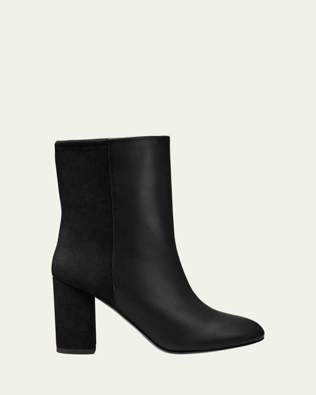 Strut Mixed Leather Ankle Booties